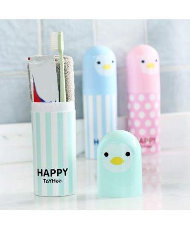 Portable Cartoon Toothbrush Holder & Travel Toothpaste Case - Dust-Resistant Storage Box - Blue - Buy Online on GoSupps.com