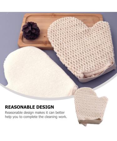 2PCS Exfoliating Bath Gloves & Loofah Pads - Deep Scrub Mitts for Body & Face | Microfiber Chenille Shower Gloves for Spa & Household Use - Buy Online on GoSupps.com