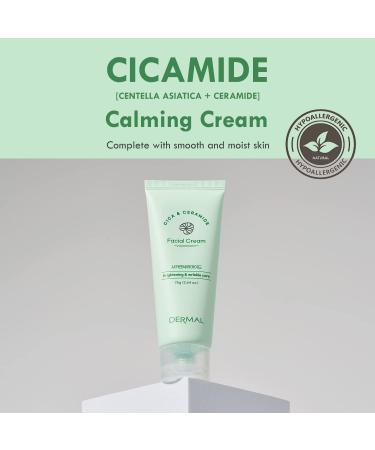 DERMAL Cicamide Hydrating Facial Cream - Soothing Gel for Sensitive & Oily Skin with Ceramide & Centella Asiatica | 2.65 Oz - Buy Online on GoSupps.com