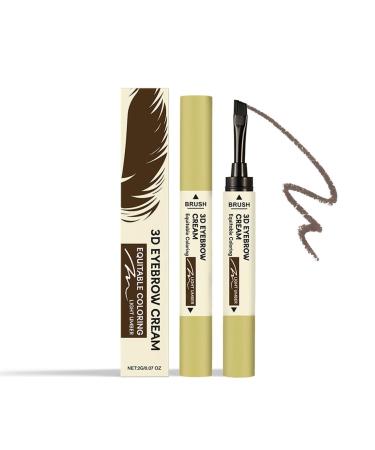 Shaping Long-lasting Color Dual-Ended Eyebrow Tint Cream, Waterproof Brow Pencil,Natural Fine Stroke Eyebrow Pen (Light Coffe)