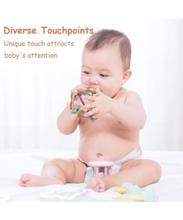 AULEGE Baby Teething Toy | Silicone Teether Toy for Babies 3-12 Months | Rattle Sensory Chew Toys for Teething Relief | BPA Free Beige Navajo White - Buy Online on GoSupps.com