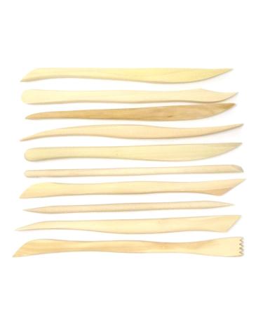 Honbay 10-Piece Double Ended Wooden Mini Modeling Tools Clay Sculpture Tools for Cutting, Carving and Smoothing