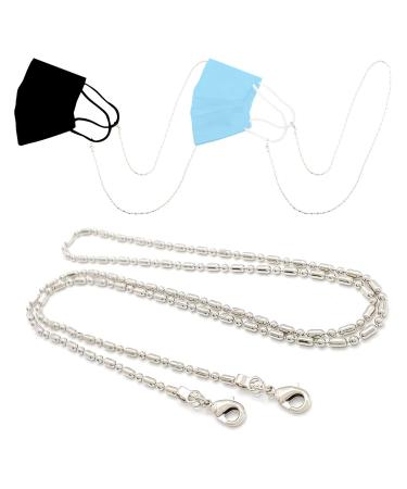 Face Mask Chain | Mask Strap | Mask Holder | Mask Lanyard | Mask Retainer | Necklace for Mask | Silver Chain | Women Men Children