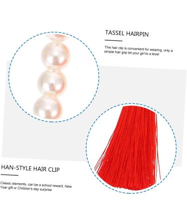 minkissy 1 Pair Hair Accessories Children Tassel Hair Clip Han-style Hair Clip Wedding Hair Clips New Year Floral Hair Clips Hair Pin Hair Styling Grip Issue Card Zinc Alloy Pearl - Buy Online on GoSupps.com