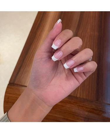 French False Nails 48Pcs Short Nude Full Cover Press on Nails with Jelly Glue - Pink | Nail Art DIY Kit for Women and Girls - Buy Online on GoSupps.com