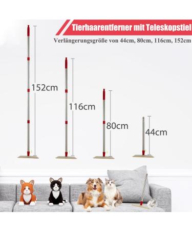 Adjustable Animal Hair Remover Carpet Rake Reusable Fur Broom for Couch Car and Furniture - Efficient Dog & Cat Hair Removal Tool - Buy Online on GoSupps.com