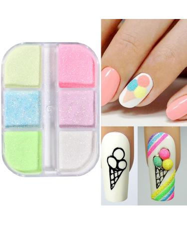 6 Colors Holographic Luminous Nail Powder Glitter Kit - 3D Sparkly Fluorescent Pigments for Acrylic Nails - Mermaid Shinning Glitters for Manicure Tips and Decorations - Buy Online on GoSupps.com