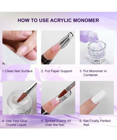 Acrylic Liquid Monomer Professional Salon MMA-FREE Non-Yellow | Medium Drying Time Maximum Strength Adhesive Nail Extension | Used for Natural Nails and Fake Nails Purple By Supremely 500ml - Buy Online on GoSupps.com