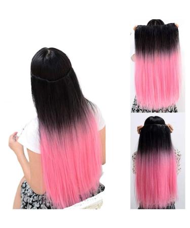 Shop 22 Inch Pink Clip-In Hair Extensions | Heat Resistant Synthetic Wig for Full Head - Perfect for All Styles - Buy Online on GoSupps.com