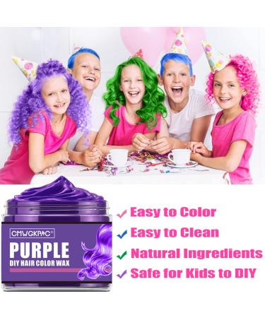Temporary Hair Color Wax for Halloween - Green, Pink, Blue, Purple | Washable Dye for Kids & Adults - DIY Hairstyle for Party & Cosplay - Buy Online on GoSupps.com