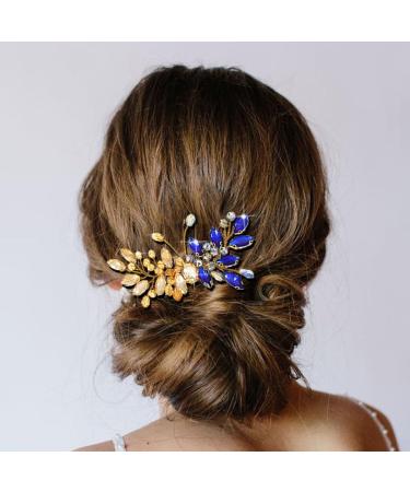 Vakkery Butterfly Hair Comb Slides Gold Crystal Bridal Hair Pieces Prom Wedding Rhinestone Hair Accessories for Women and Girls - Buy Online on GoSupps.com