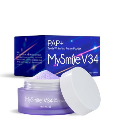 MySmile Pap Natural Mint Non-Sensitive Teeth Whitening Powder Cavity Prevention Little Foam for Cleaning Tooth Fresh Breath Care Oral Alternative Fluoride Free Toothpaste - About 0.52 oz Purple