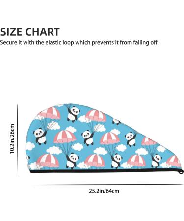 Panda Flying in The Sky Microfiber Hair Towel | Super Absorbent Coral Velvet Wrap for Women | Quick Dry Cap for Long Curly & Thick Hair - Buy Online on GoSupps.com