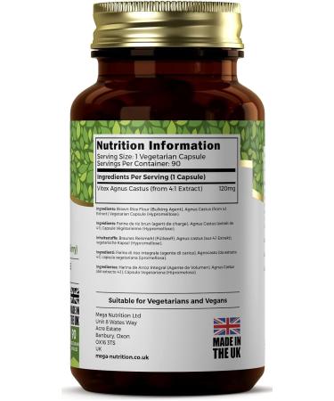 Ezyleaf Vitex Agnus Castus 120mg | 90 Vegan Capsules | Women's Health Support Supplement - Buy Online on GoSupps.com