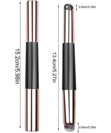 Silicone Lip Applicator Silicone Lip Gloss Eyeshadow Applicator | Portable Makeup Accessories Lip Oil Brush with Lid Soft Double Head Lipstick Brushes for Daily and Travel Black - Buy Online on GoSupps.com