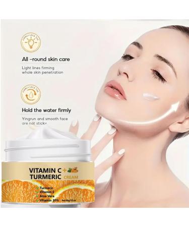 Natural Turmeric Vc Cream Gentle Moisturizing Long-Term Moisture Lock Help Skin Show Healthy Radiance Refreshing Texture Silky And Easy To Spread Suitable For All Skin Types. - Buy Online on GoSupps.com