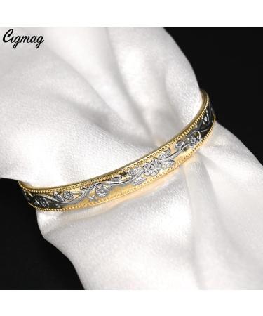 Cigmag Copper Magnetic Bracelet for Women | Pure Copper Ultra Strength Magnet | Adjustable Brazaletes Cuff Bangle | Gift Box Included | Gold Silver Flower Design - Buy Online on GoSupps.com