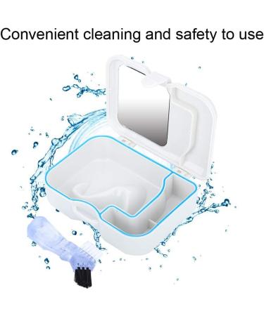 Ververt Touch Denture Box with Mirror - Durable Storage Case for False Teeth 4.7 x 3.5 Inches White & Clear - Ideal Denture Storage Solution - Buy Online on GoSupps.com