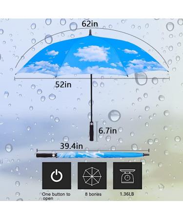 NOOFORMER 62 Inch Windproof Waterproof Golf Umbrella - Extra Large Double Canopy Vented Stick Umbrella for Men Women - A4-Sky Color - Buy Online on GoSupps.com