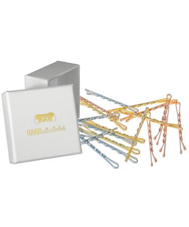 Hair -like hair clips turned (24 pieces | Gold rose gold silver | 5cm) Ultra hold including box for storage (box color: white) - Buy Online on GoSupps.com