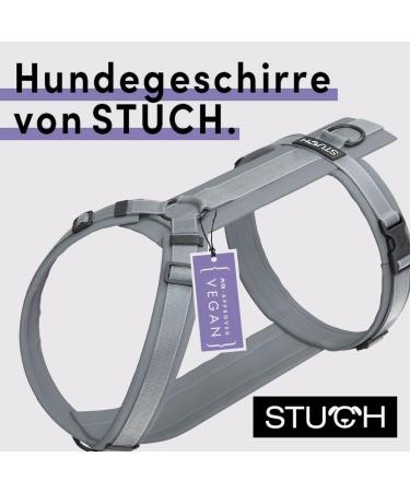 STUCH Adjustable Dog Harness - Padded Nylon for All Sizes - Gray Large - Perfect for Small Medium & Large Dogs - Buy Online on GoSupps.com