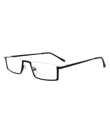 Eyekepper Quality Metal Half Rim Reading Glasses with Spring Hinge Black +1.25