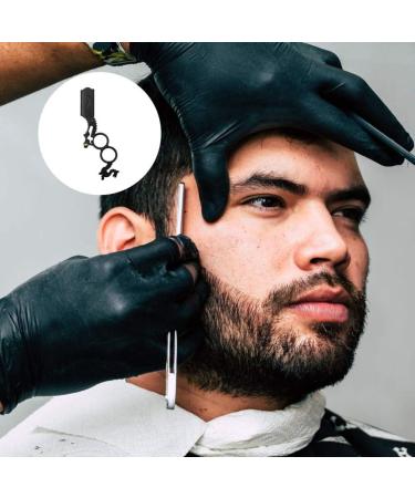 Fomiyes Manual Hair Razor Holder Double Ring Flaps Turf Barber Razor for Men Rusty Steel Straight Blade - Buy Online on GoSupps.com