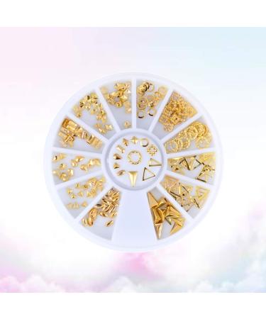 Frcolor 120 Pcs Rose Gold Nail Art Studs - 3D DIY Nail Charms & Decorations | Mixed Metallic Rivets & Shapes - Buy Online on GoSupps.com