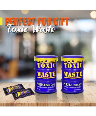 Toxic Waste 4 Purple Sour Candy Drums Ultra Sour Tiktok Trend Retro Sweets Candy For Halloween Trick or Treat Birthday - Each Drum 42g - Sold By VR Angel - Buy Online on GoSupps.com