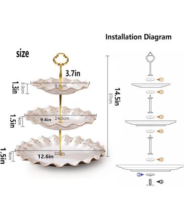 Fruit Basket Bowl Fruit Dish Three-Layer Fruit Plate Chinese Style Hollow Creative Ceramic Fruit Bowl Living Room Dining Room Kitchen Desktop Decor Candy Plate Fruit Bowls - Buy Online on GoSupps.com