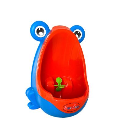 Soraco Cute Frog Potty Toilet Training Urinal for Boys with Funny Whirling Target (Blue)