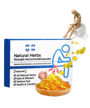 FBITE Heca Natural Herbal Strength Hemorrhoid Capsules Hemorrhoid Treatment for Women Men Helps Relieve Itching Burning Pain or Discomfort Fast (1Box)