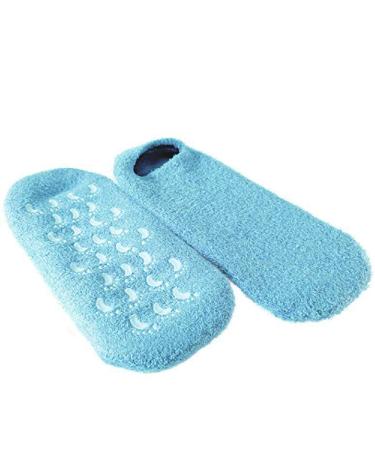 NatraCure Moisturizing Gel Socks - (Helps Dry Feet, Cracked Heels, Dry Heels, Rough Calluses, Cuticles, Dead Skin, Use with Your Favorite Lotions, Creams or Spa Pedicure) - Color: Aqua