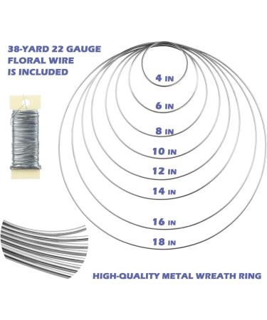 8 Pack 10 Inch Floral Hoop Metal Rings for Crafts - DIY Wreath, Macrame, Dream Catcher, Candle Rings - Silver Craft Hoops - Buy Online on GoSupps.com