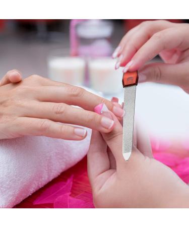12 Pcs Metal Nail File - Stainless Steel Double Sided Sapphire File for Fingernails and Toenails - 6.7 Inch, Anti-Slip Handle - Manicure Tool for Women and Men, Brown - Buy Online on GoSupps.com