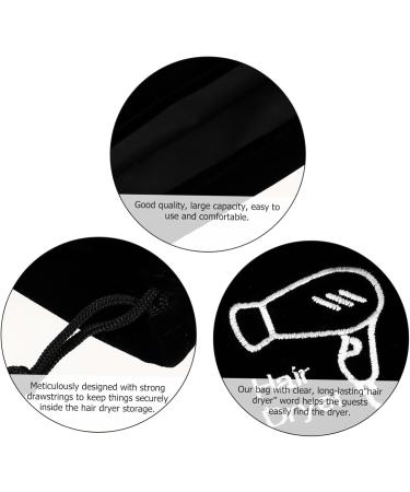 Healeved 4 Pcs Hair Dryer Storage Bag Hair Straightener Bag Wig Bags Hair Dryer Travel Bag Tool Flannel Black - Buy Online on GoSupps.com
