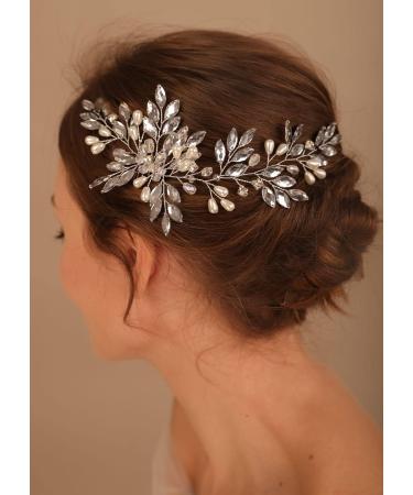 Deniferymakeup Bridal Hair Comb Bridal Hair Vine Crystals Bridal Wedding Hairpiece Wedding Hair Vine Pearl Hair Vine with Comb for Women and Girls (Style 5) - Buy Online on GoSupps.com