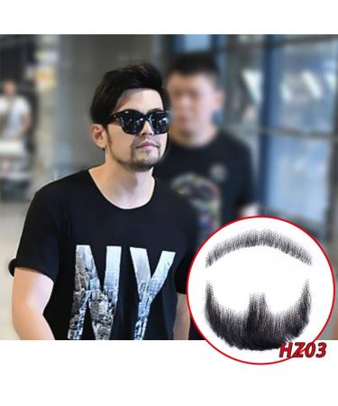 Realistic Black Human Hair Fake Face Beard and Mustache for Men - Invisible Costume Beard for Adults - Buy Online on GoSupps.com