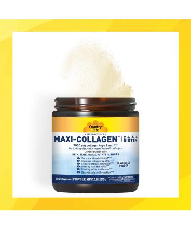 Country Life High Potency Maxi-Collagen 7000 Flavorless Powder - 7.5 oz for Optimal Skin & Joint Health - Buy Online on GoSupps.com
