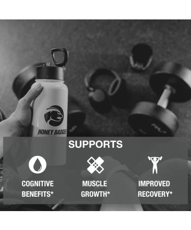Honey Badger Pre Workout Powder | Micronized Creatine Monohydrate | Muscle Growth & Recovery | Natural Energy for Men & Women | Sugar Free & Paleo | 30 Servings - Buy Online on GoSupps.com