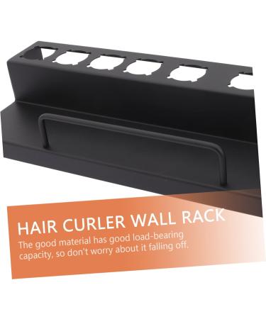 Baluue Curling Iron Rack Hair Curler Wall Holder Hairdryer Holder Station Kickstand Stainless Steel Black - Buy Online on GoSupps.com