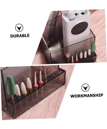 minkissy 1PC Nail Art Storage Box shelving brackets makeup brush holder makeup brush cup Nail Drill Bit Display Stand makeup brush stand Make Up Organizer desk stand perfume Acrylic 10.5x10.3cm Black - Buy Online on GoSupps.com