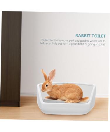 Yardwe Rabbit Toilet Rabbit Bedding Pet Toilet Bunny Bedding Rabbit Potty Hamster Potty Ceramics White 30X26X12.5cm White - Buy Online on GoSupps.com
