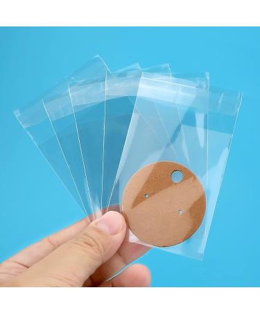Savita 50 Pcs Earring Display Cards & Self-Adhesive Bags - Kraft Paper Mini Round Earring Holder Tags for DIY Ear Studs Jewelry Display (Brown) - Buy Online on GoSupps.com