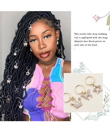 NAISKA 12PCS Gold Butterfly Braid Hair Accessories | Star Clips, Rhinestone Rings & Charms for Women & Girls - Buy Online on GoSupps.com