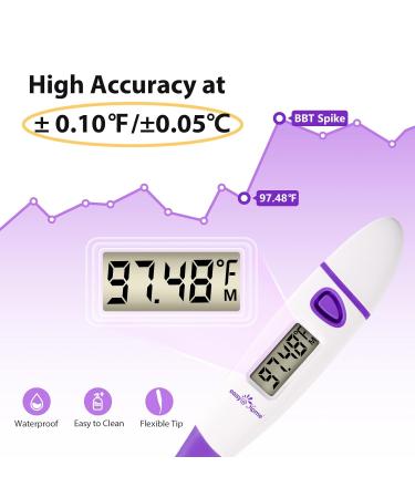Easy Home Digital Basal Body Thermometer: Oral Ovulation Tracking Thermometer 1/100th Degree High Precision - Accurate BBT Fertility Temperature Thermometer with Premom App | EBT-018 Purple - Buy Online on GoSupps.com