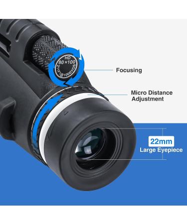 AMESEDAK 12x60 High Power Monocular Telescope - Compact & Portable HD Monocular with Low Light Vision, Smartphone Adapter Included - Buy Online on GoSupps.com