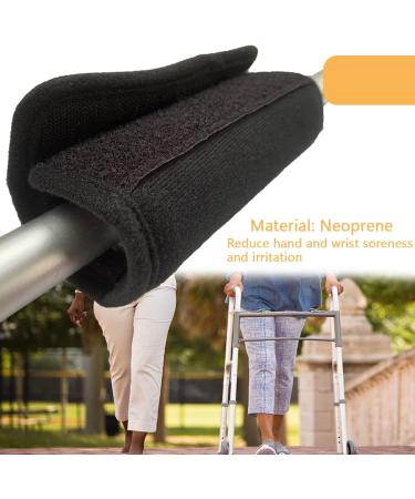 Memory Foam Padded Walker Hand Grip Covers - Premium Comfort & Support | Black - Buy Online on GoSupps.com