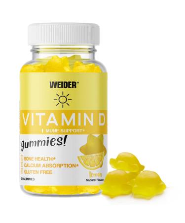Weider Vitamin D Gummies - Vitamin D3 for the immune system and calcium absorption - 25 g per dose - gluten- and sugar-free - natural flavours - 50 gummies