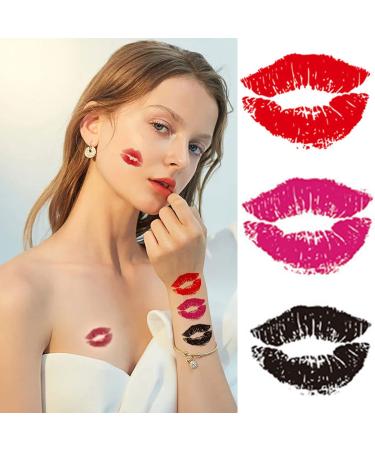 150pcs Valentines Temporary Tattoos Sticker Sexy Kiss Lip Tattoos Decal Valentine's Day Decorations Bpdy Fake Tattoo Stickers for Lover Party Decorations Girls Women Favor Party Supplies